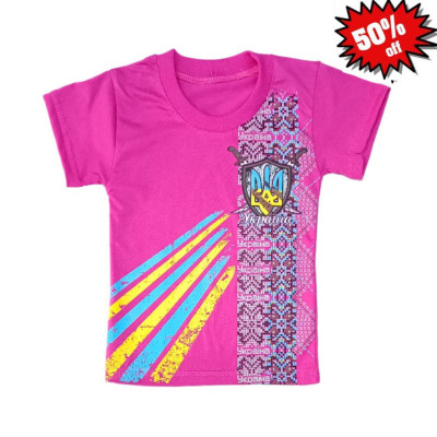 Футболка з коротким рукавом рожева "Україна"